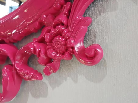 Ayna Denizi Vintage Fuchsia Taç Model Fuşya Renk Dekoratif Ayna