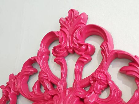 Ayna Denizi Vintage Fuchsia Taç Model Fuşya Renk Dekoratif Ayna