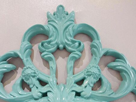 Ayna Denizi Vintage Turquoise Taç Model Turkuaz Renk Dekoratif Ayna