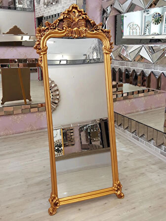 Ayna Denizi Vintage Madam Gold Model Altın Renk Dekoratif Ayaklı Boy Aynası