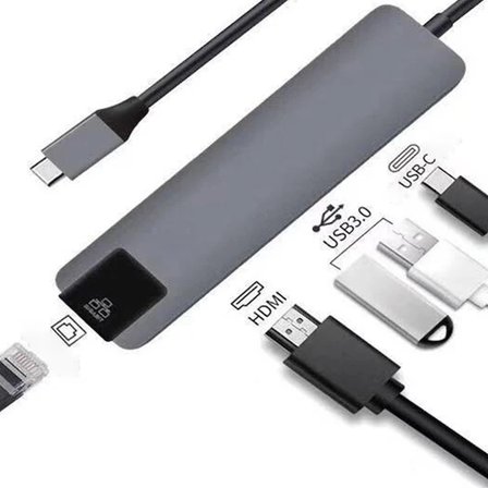 ALLY 5İN1  USB 3.1 Type C To HDMI 2xusb 3.0 RJ45 Ethernet Dönüştürücü Adaptör-1852