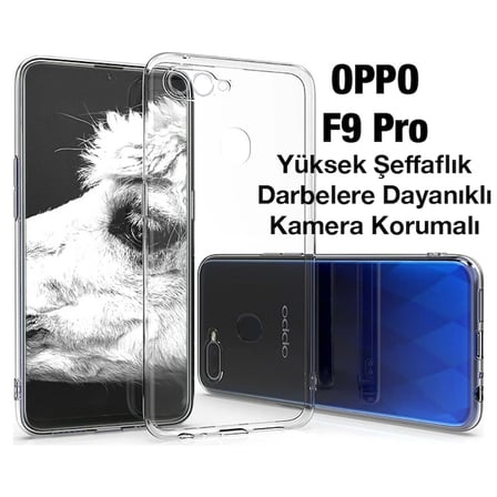 Ally OPPO F9 Pro Kılıf Kamera Korumalı Ultra İnce Şeffaf Silikon Kılıf-1852