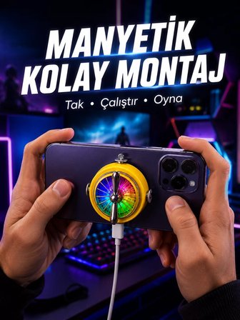 Şarj Edilebilir RGB Telefon Soğutucu Oyun Fanı