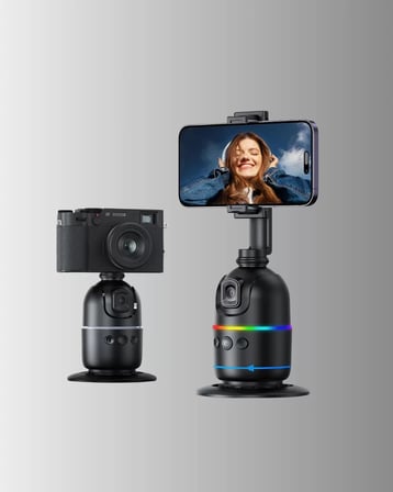 Telefon ve Kamera Uyumlu 360° Otomatik Takipli Akıllı Masa Tripodu Yeni Nesil