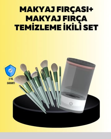 Hijyenik Makyaj İçin 13’lü Fırça Seti ve Elektrikli Temizleyici