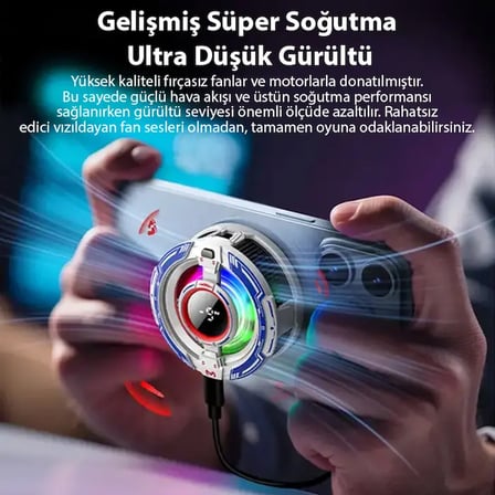 MEMO CX16 iOS Android Soğutucu 15W15W Manyetik RGB Telefon Soğutucu – Anında Hızlı Soğutma Sessiz Fan Tüm Akıllı Telefonlarla Uyumlu-1852