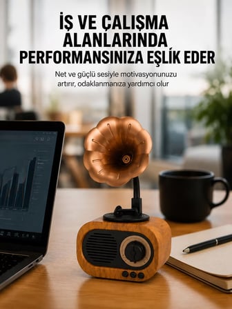 Kablosuz Retro Radyo Hoparlör 5W Güçlü Ses USB Hafıza Kart Destekli Yeni Nesil