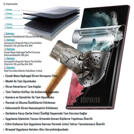 Samsung Galaxy Note 10 Plus Uyumlu Ekran Koruyucu Esnek Nano Hydrogel Film -Extra Darbe Koruma