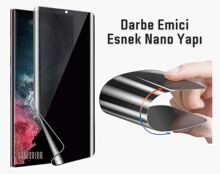 Samsung Galaxy S22 Ultra Uyumlu Kavisli Hayalet Ekran Koruyucu Nano Pet Film - Extra Koruma
