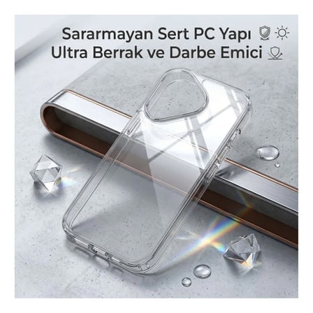 Apple iPhone 17 Uyumlu Şeffaf Silikon Kılıf - Sararmaya Karşı Dayanıklı Sert Slim Kapak