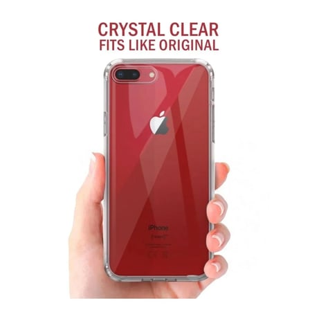 Apple iPhone 8 Plus Uyumlu Şeffaf Silikon Kılıf - Sararmaya Karşı Dayanıklı Sert Slim Kapak