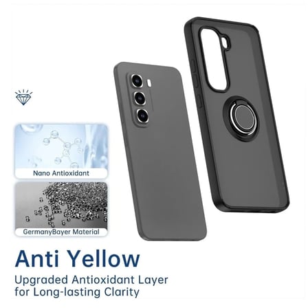Infinix Hot 50 Pro Uyumlu Kılıf Yüzüklü Standlı Extra Darbe Koruma Sert Silikon Kapak - Kırmızı