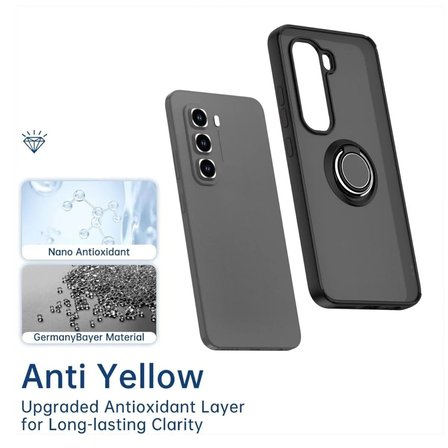 Infinix Hot 50 Pro Uyumlu Kılıf Yüzüklü Standlı Extra Darbe Koruma Sert Silikon Kapak - Yeşil