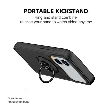 Xiaomi 17 Pro Max Uyumlu Kılıf Yüzüklü Standlı Extra Darbe Koruma Sert Silikon Kapak - Lacivert