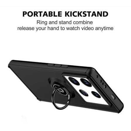 Tecno Pova 6 Uyumlu Kılıf Yüzüklü Standlı Extra Darbe Koruma Sert Silikon Kapak - Lacivert