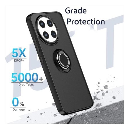 Realme 11 4G Uyumlu Kılıf Yüzüklü Standlı Extra Darbe Koruma Sert Silikon Kapak - Lacivert