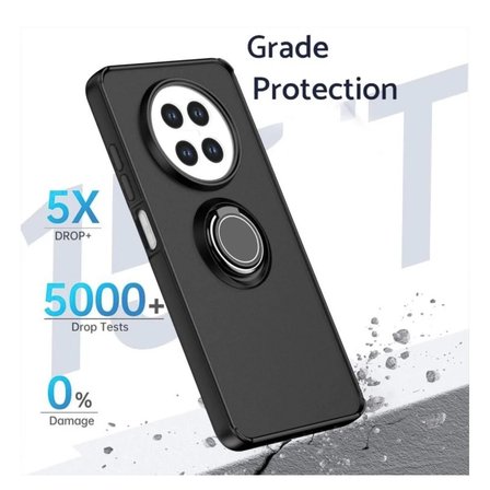 Realme 12 Plus Uyumlu Kılıf Yüzüklü Standlı Extra Darbe Koruma Sert Silikon Kapak - Yeşil