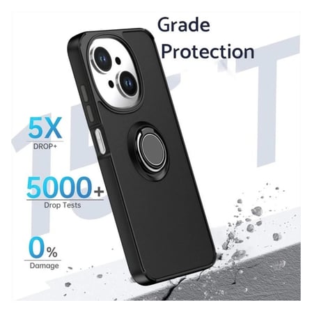 Tecno Spark GO 1 Uyumlu Kılıf Yüzüklü Standlı Extra Darbe Koruma Sert Silikon Kapak - Kırmızı