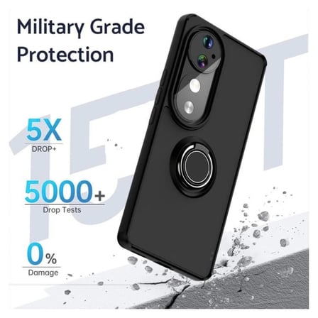 Vivo S19 Pro Uyumlu Kılıf Yüzüklü Standlı Extra Darbe Koruma Sert Silikon Kapak - Kırmızı