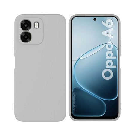 Oppo A6 Uyumlu Silikon Kılıf - Pastel Renk Tonu Kamera Korumalı Esnek Kapak - Gri