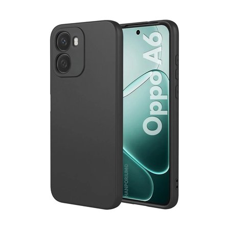 Oppo A6 Uyumlu Silikon Kılıf - Pastel Renk Tonu Kamera Korumalı Esnek Kapak - Siyah