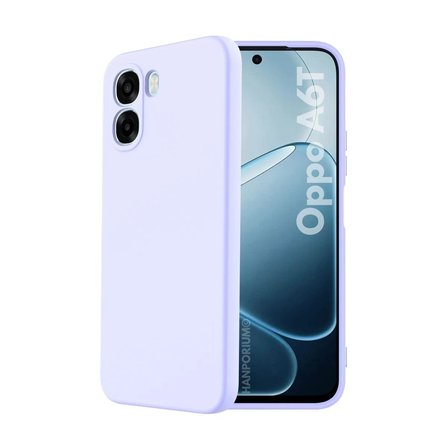 Oppo A6T Uyumlu Silikon Kılıf - Pastel Renk Tonu Kamera Korumalı Esnek Kapak - Lila