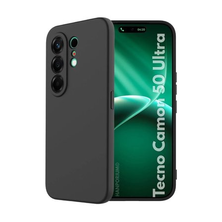 Tecno Camon 50 Ultra Uyumlu Silikon Kılıf - Pastel Renk Tonu Kamera Korumalı Esnek Kapak - Siyah