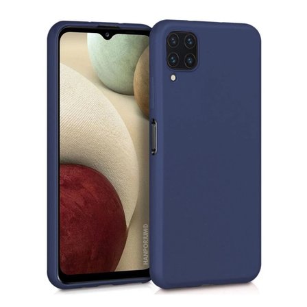 Samsung Galaxy A12 Uyumlu Silikon Kılıf - Pastel Renk Tonu Kamera Korumalı Esnek Kapak - Lacivert