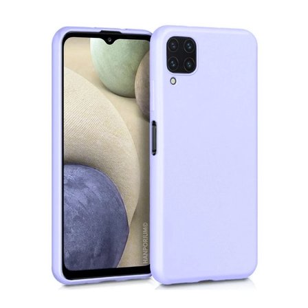 Samsung Galaxy A22 Uyumlu Silikon Kılıf - Pastel Renk Tonu Kamera Korumalı Esnek Kapak - Lila