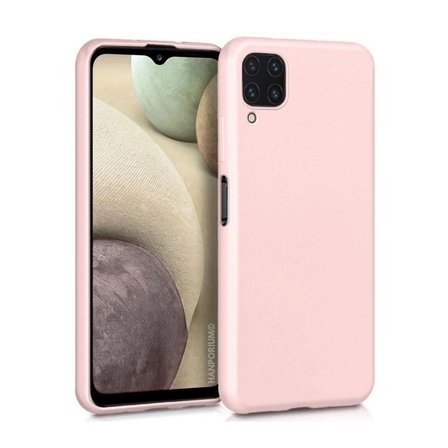 Samsung Galaxy A22 Uyumlu Silikon Kılıf - Pastel Renk Tonu Kamera Korumalı Esnek Kapak - Pudra Pembe