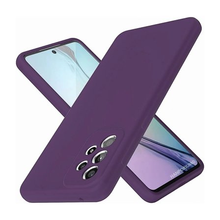 Samsung Galaxy A33 Uyumlu Silikon Kılıf - Pastel Renk Tonu Kamera Korumalı Esnek Kapak - Mor
