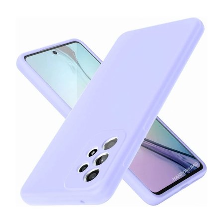 Samsung Galaxy A52 Uyumlu Silikon Kılıf - Pastel Renk Tonu Kamera Korumalı Esnek Kapak - Lila