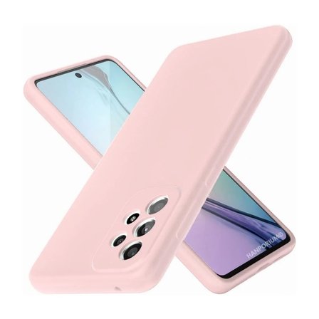 Samsung Galaxy A52 Uyumlu Silikon Kılıf - Pastel Renk Tonu Kamera Korumalı Esnek Kapak - Pudra Pembe