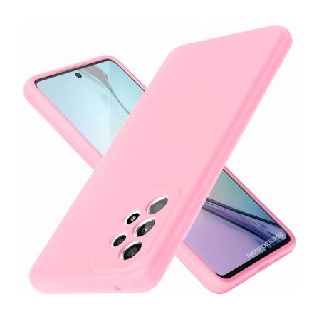 Samsung Galaxy A52 Uyumlu Silikon Kılıf - Pastel Renk Tonu Kamera Korumalı Esnek Kapak - Pembe