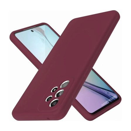 Samsung Galaxy A52S Uyumlu Silikon Kılıf - Pastel Renk Tonu Kamera Korumalı Esnek Kapak - Bordo