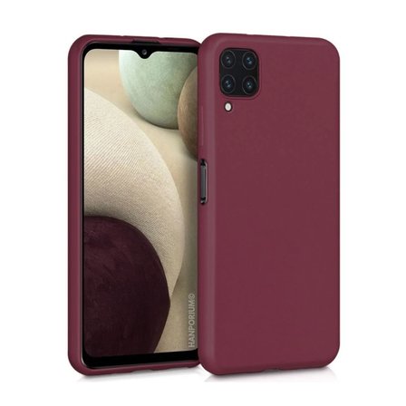 Samsung Galaxy M12 Uyumlu Silikon Kılıf - Pastel Renk Tonu Kamera Korumalı Esnek Kapak - Bordo