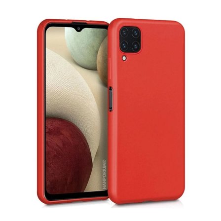 Samsung Galaxy M12 Uyumlu Silikon Kılıf - Pastel Renk Tonu Kamera Korumalı Esnek Kapak - Kırmızı