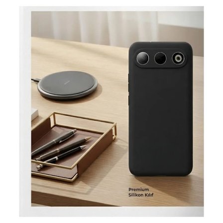 General Mobile GM 26 5G Uyumlu Silikon Kılıf - Pastel Renk Tonu Kamera Korumalı Esnek Kapak - Siyah