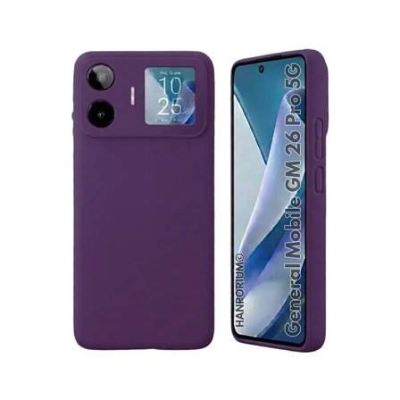 General Mobile GM 26 Pro Uyumlu Silikon Kılıf - Pastel Renk Tonu Kamera Korumalı Esnek Kapak - Mor