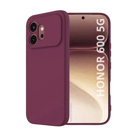 Honor 600 5G Uyumlu Silikon Kılıf - Pastel Renk Tonu Kamera Korumalı Esnek Kapak - Bordo