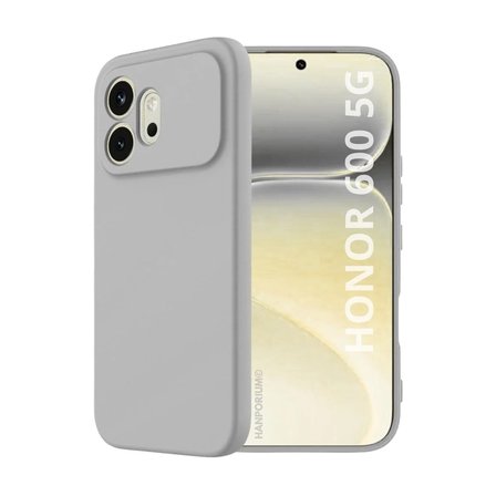 Honor 600 5G Uyumlu Silikon Kılıf - Pastel Renk Tonu Kamera Korumalı Esnek Kapak - Gri