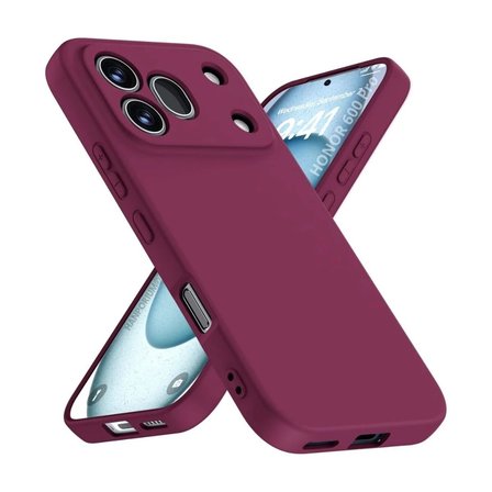 Honor 600 Pro Uyumlu Silikon Kılıf - Pastel Renk Tonu Kamera Korumalı Esnek Kapak - Bordo
