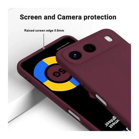 Infinix Hot 60i 5G Uyumlu Silikon Kılıf - Pastel Renk Tonu Kamera Korumalı Esnek Kapak - Mürdüm
