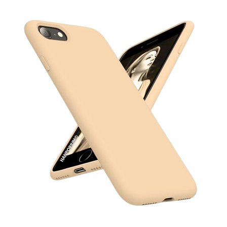 Apple iPhone 7 Uyumlu Silikon Kılıf - Pastel Renk Tonu Kamera Korumalı Esnek Kapak - Bej