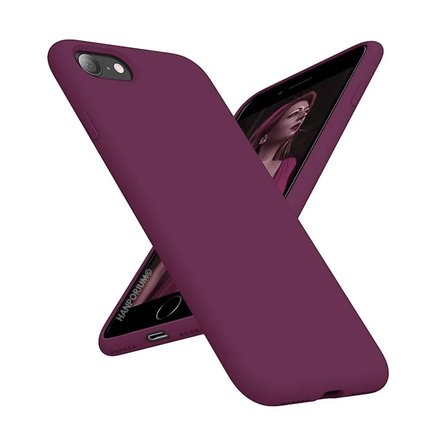 Apple iPhone 7 Uyumlu Silikon Kılıf - Pastel Renk Tonu Kamera Korumalı Esnek Kapak - Mürdüm