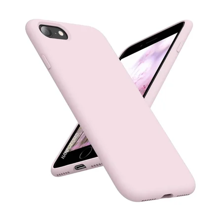 Apple iPhone 7 Uyumlu Silikon Kılıf - Pastel Renk Tonu Kamera Korumalı Esnek Kapak - Pudra Pembe