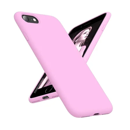 Apple iPhone 7 Uyumlu Silikon Kılıf - Pastel Renk Tonu Kamera Korumalı Esnek Kapak - Pembe