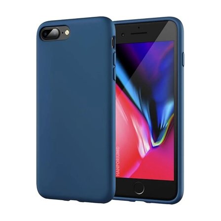 Apple iPhone 7 Plus Uyumlu Silikon Kılıf - Pastel Renk Tonu Kamera Korumalı Esnek Kapak - Lacivert