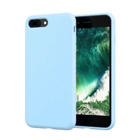 Apple iPhone 7 Plus Uyumlu Silikon Kılıf - Pastel Renk Tonu Kamera Korumalı Esnek Kapak - Mavi