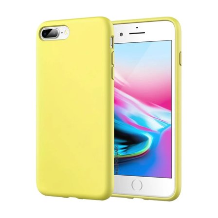 Apple iPhone 7 Plus Uyumlu Silikon Kılıf - Pastel Renk Tonu Kamera Korumalı Esnek Kapak - Sarı